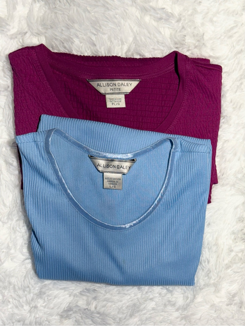 Allison Daley Sleeveless Tops Bundle Lot of 2 Blue Magenta Size L / PL - Picture 8 of 10